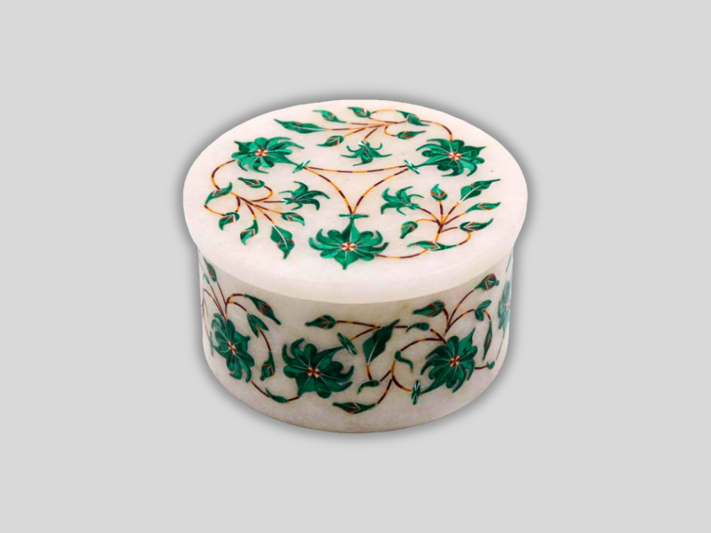 Malachite Tiny Ring Box/Storage Box Inlay Marquetry Showpiece Gift